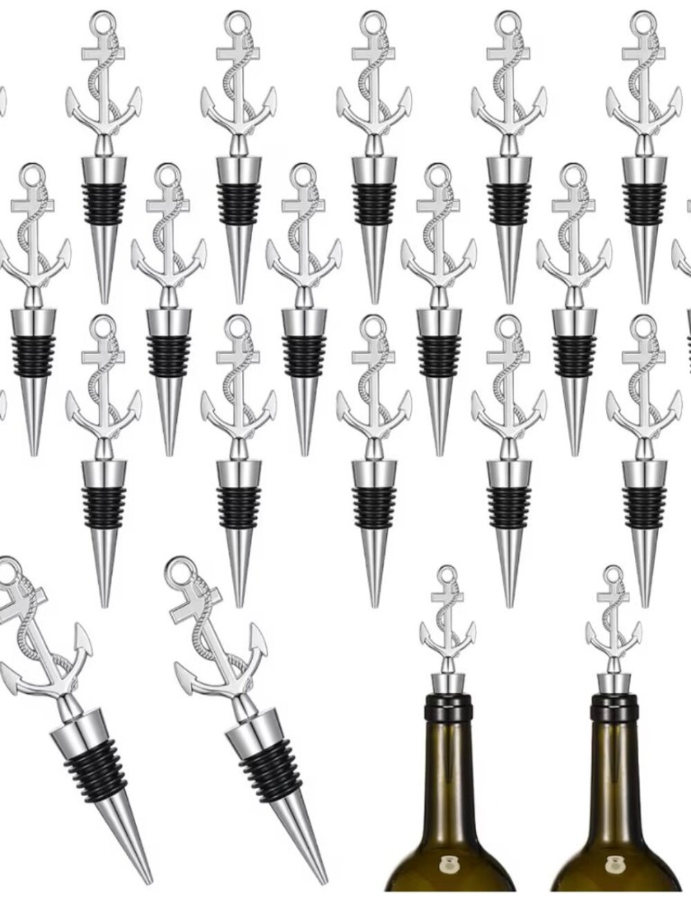 20 Anchor Wine Bottle Stoppers | Nautical Party Favors | Wedding/Bridal Shower